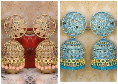 Skc Womans Jhumaka Earring Combo Pack 2 Brass, Alloy Jhumki Earring