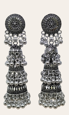 MAYTAG Silver Jhumka Big Size Alloy Jhumki Earring