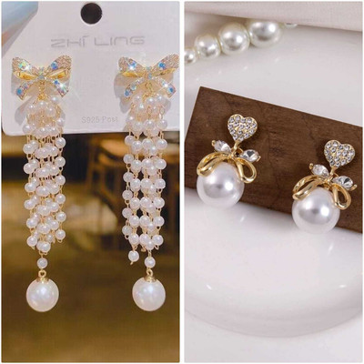 Zestapvt Stylish Korean & Classic Traditional Earrings Combo Set For Women & Girls Alloy Drops & Danglers