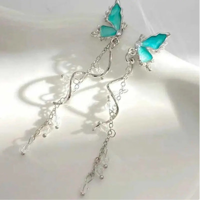 kazare sky blue earrings | earrings for girl | earrings for women | long earrings Alloy Drops & Danglers