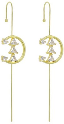 TheVineGirl Pack Of 2 Gold Plated Zircon Studded Ear Cuff Alloy Cuff Earring