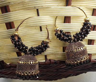 MAYRA TRADING Traditional gold plated Bali jhumki for women's and girls Beads Alloy Jhumki Earring