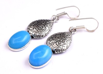 AAR Jewels Drop Dangle Earrings Turquoise German Silver Drops & Danglers