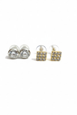 ELITEDREAMZ Combo of 2 Stylish Stud Earrings for Women & Girls Cubic Zirconia Alloy Stud Earring