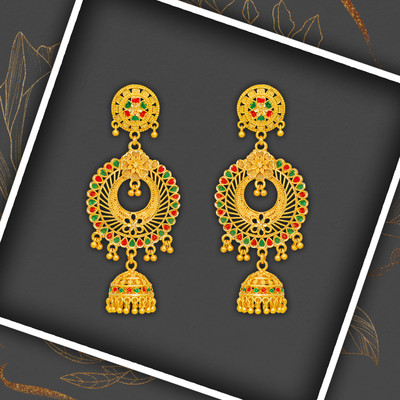 LUV FASHION Traditional Gold Platted New Drop Earrings Collection Brass Drops & Danglers