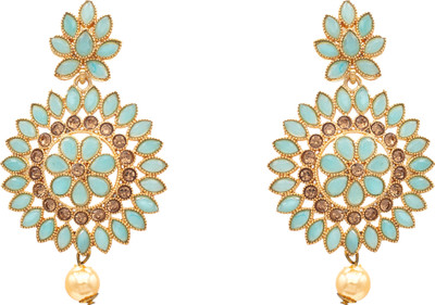 A K JEWEL STORES 110 Cubic Zirconia Alloy Chandbali Earring