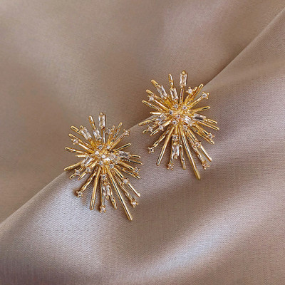 MEENAZ Firework Earrings for women korean earing girl stylish Western studs design gift Cubic Zirconia, Crystal, Diamond Alloy, Metal, Stone Earring Set, Stud Earring