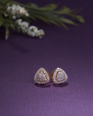 Opal Touch Blossom Blush Opal Studs Cubic Zirconia Brass Stud Earring