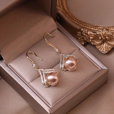 BlueShine Korean Earring Cubic Zirconia, Pearl Alloy Stud Earring, Drops & Danglers