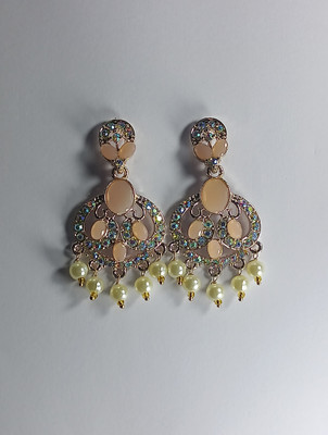 AZTAZ Unique and colorful beautifully designed Chandbali Earring Imitation Alloy Chandbali Earring