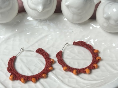 NaipunyaCraft NP_Loop_26 Silk Dori Hoop Earring