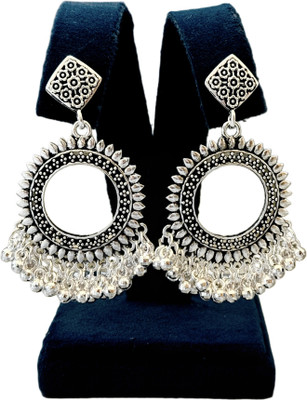 irika Silver Oxidized Sunflower Jhumka Bezels for Resin Jewelry - 1 pair Metal, Brass Jhumki Earring, Earring Set, Hoop Earring