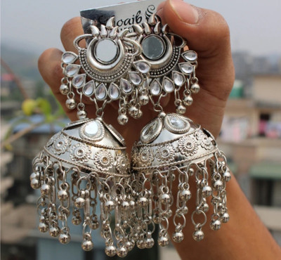 Garv Enterprise Afgahani Oxidised Jhumka Alloy Drops & Danglers