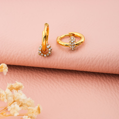 Weroxa Combo Of 2 Diamond Brass Drops & Danglers