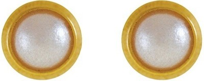 STUDEX 3MM Gold Plated Bezel Setting Mother of Pearl Stud Earring