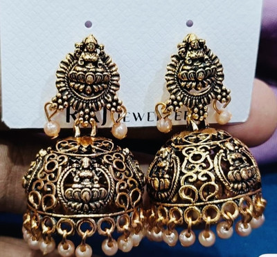 SAKETHAM Golden Butterfly Alloy Jhumki Earring
