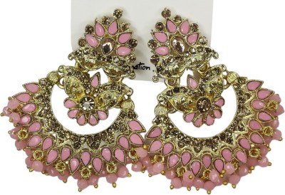 Swaroop collection Premium Earrings For Girls and Women (Pink) Alloy Chandbali Earring