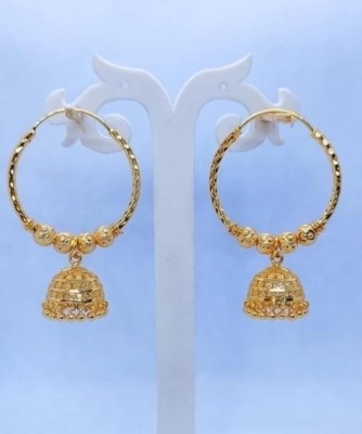 BHOOMI Golden Jhumka Bali Brass Jhumki Earring, Hoop Earring