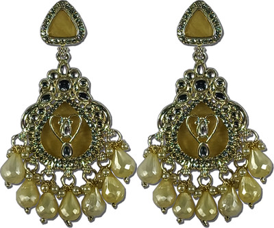 AZTAZ Royal CREAM Drop Earrings Alloy Chandbali Earring