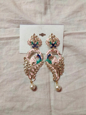 Rajeswari Fashions Peacock Design Earring Crystal Jhumki Earring