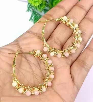 HariShree Charu Colorful Party Wear Hoop Earrings with Stones Women & Girls Alloy Hoop Earring