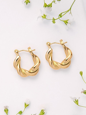 Officially Gorgeous EVERSTYLISH Golden Sleek Stud Earrings for Women Alloy Drops & Danglers