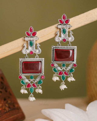 DANGAR ENTERPRISE Long Dangler Earrings Silver Oxidized Earrings Ethnic Wear Earrings Alloy Drops & Danglers