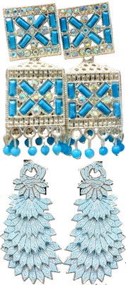 Hernger traders Earring-Box-008_01 & earwo-je-green4@_01 Cubic Zirconia Alloy Earring Set