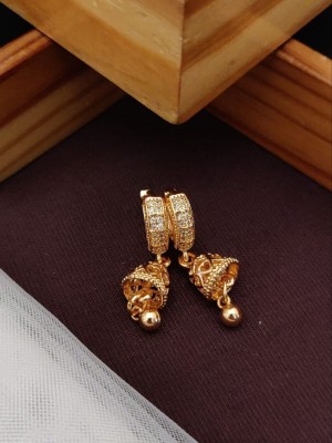 SHIVAY FASHION HUB Alloy Rose gold plated earings Diamond Alloy Jhumki Earring