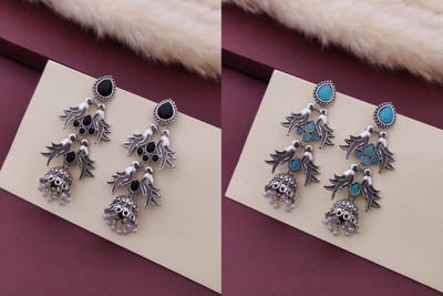 bhanu diam Bestseller Combo Of Earrings Silver Earring Set