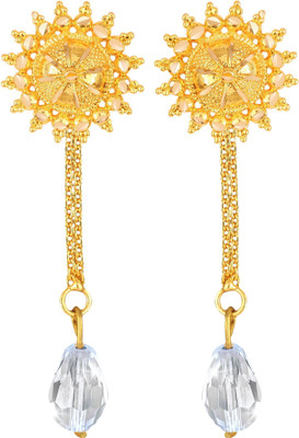 VIGHNAHARTA Removable Studs 1 pair Stud 1 chain drop earring for women and Girls Beads Brass Drops & Danglers