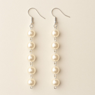 Sehrainn Elegant 5-Pearl Dangler Earrings for Women | Lightweight Party & Daily Wear Pearl Alloy Drops & Danglers