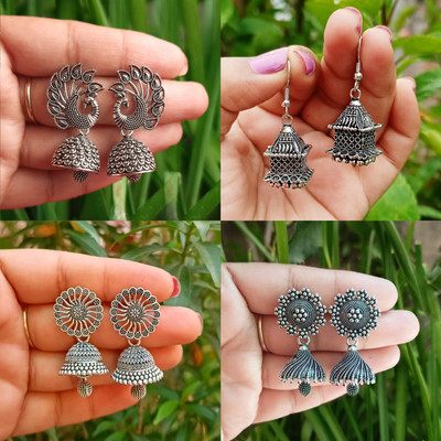 Jhumka Street Jhumka Earrings Multi color for girls stylish Pack of 1 pairs (4qty=4Pairs) Alloy Jhumki Earring