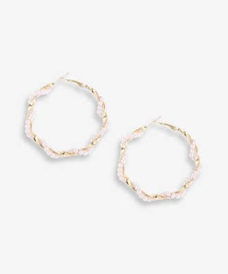 SOHI Gold Plated Designer Party Hoop Earring For Women Alloy Hoop Earring