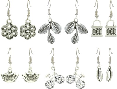 HIGH TRENDZ Oxidised German Silver Stylish Earrings Combo German Silver Earring Set