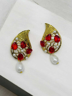 Purple stone ER 22 Red Alloy Drops & Danglers