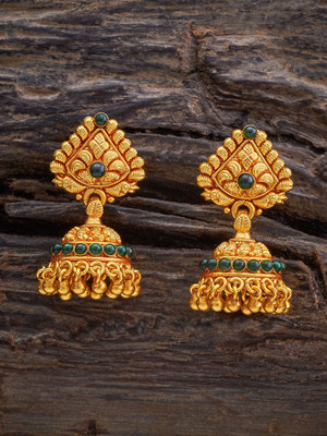 Kushal's Fashion Jewellery Ruby Victorian-Plated Ethnic Kundan Drop Earring Copper Drops & Danglers