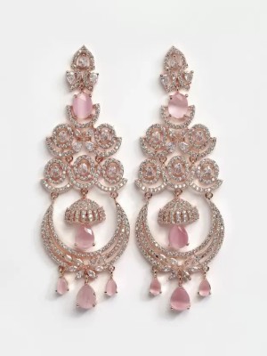 Manuvi Jewels 153_BellMoon Cubic Zirconia Alloy Chandbali Earring, Drops & Danglers