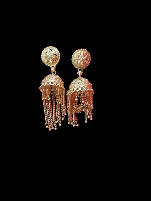 khawaish Shining Traditional jhumki gold for wedding, party Gold, Nickel, Metal Jhumki Earring