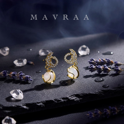 MAVRAA Mavraa Gold Plated Crystal Studded Drop Earrings for Women & Girls Crystal Alloy Drops & Danglers