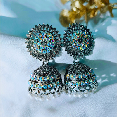 Shinoa Jhumki Silver Earrings Set, Drops & Danglers, Jhumki Earring, Stud Earring Alloy Jhumki Earring