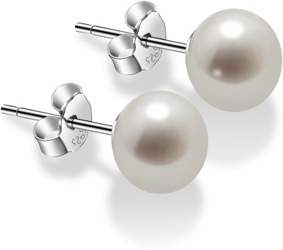 Nemichand Jewels Pearl Sterling Silver Stud Earring
