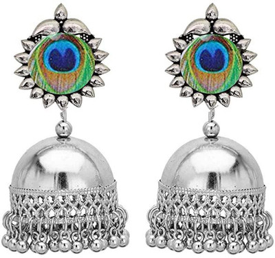 MAYRA TRADING PEACOCK TRADITONAL JHUMKI EARRINGS Beads Alloy Jhumki Earring, Earring Set