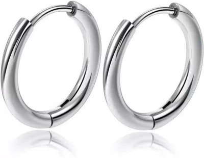 Lila Mens & Women Earring Fashion Jewellery Valentine Round Pierced Stud Hoop Bali Stainless Steel Stud Earring, Hoop Earring