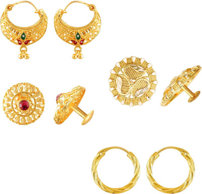 VIGHNAHARTA Golden Alloy Stud Earrings Combo Set(Sales Package-4 Pair Earrings ) Cubic Zirconia Alloy Chandbali Earring, Stud Earring