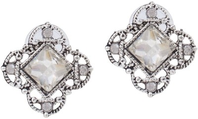 memoir Victorian Era Kings Jewel Inspired Cubic Zirconia Brass Stud Earring