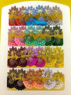 DANGAR ENTERPRISE fashionable and combo pack of 12 different colors of jhumka for women and girls Alloy Jhumki Earring