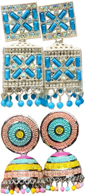 Hernger traders Earring-Box-008_01 & Rainbow-Earrings002_04 Cubic Zirconia Alloy Earring Set