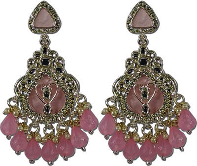 AZTAZ Royal BABY PINK Drop Earrings Alloy Chandbali Earring