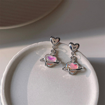 Stily Heart & Planet Drop Earrings Alloy Drops & Danglers